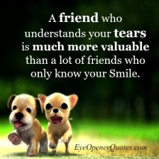 A friend who understands your tears - Eye Opener Quotes